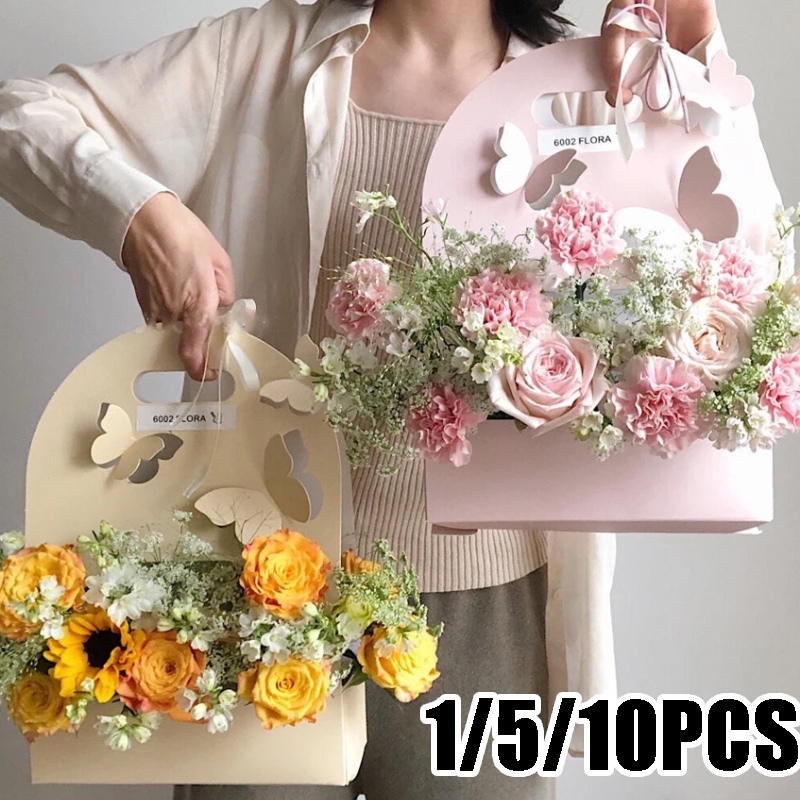 Wedding Hampers - 1/5/10 قطعة صندوق زهور الفراشة سلة